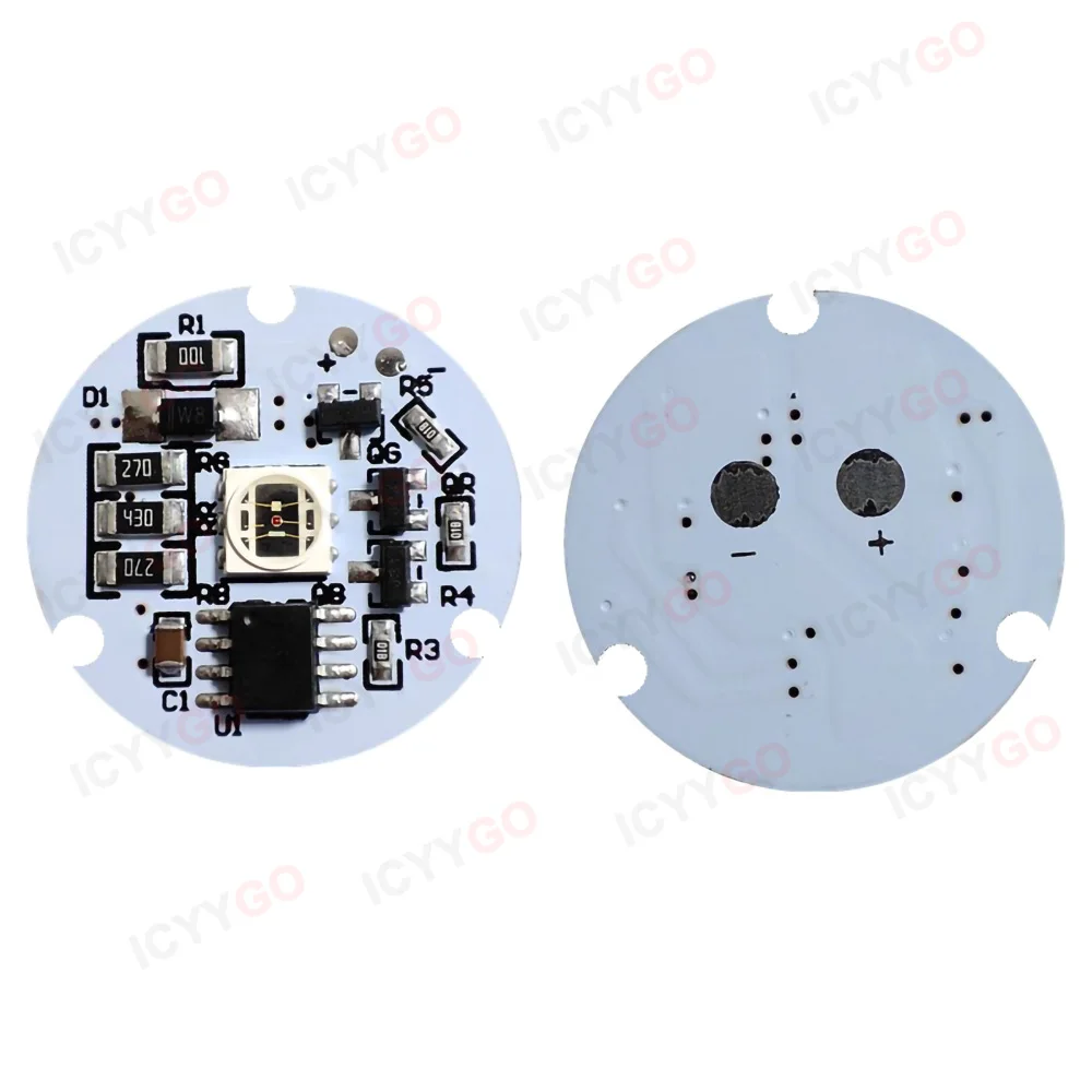 5V RGB Colorful Gradient LED Light Panel 23MM 30MM Crystal Night Light Beech Wood Solid Wood Lamp Base Light Source Board