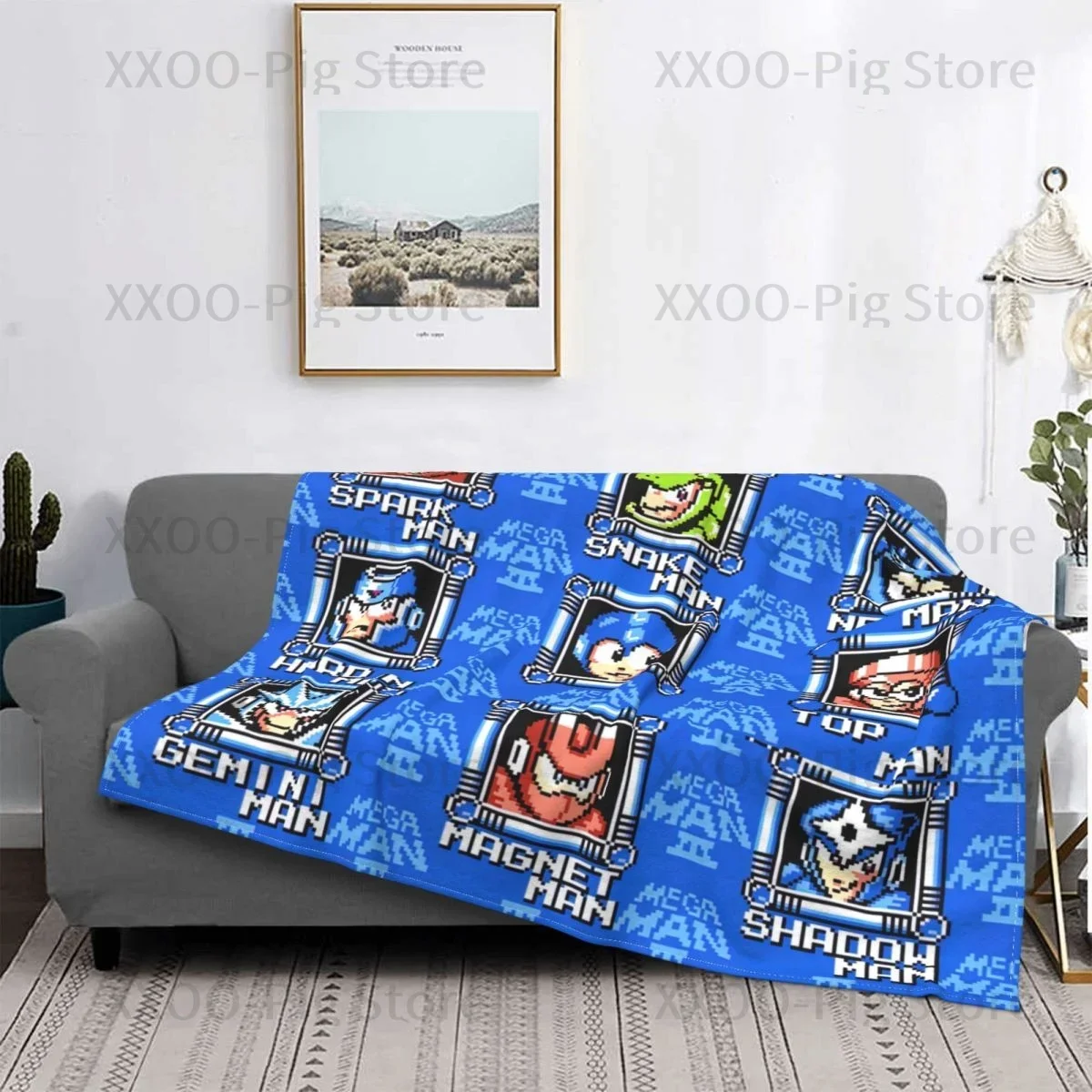 

Classic Megaman 3 Stage Select New Selling Custom Print Flannel Soft Blanket Megaman 3 Rockman 3 Megaman Rockman Mega Man