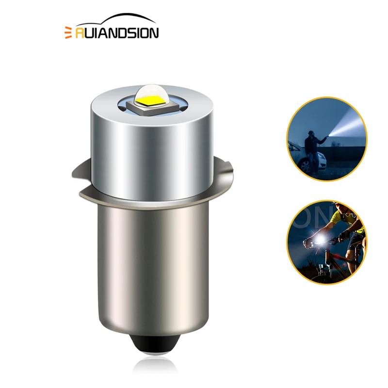 RUIANDSION 1 Upgrade P13.5S DC 3V 6V 4.5V 2-4 Units Aluminum Alloy Replacement Maglite Bulb Flashlight Flashlight Work Light