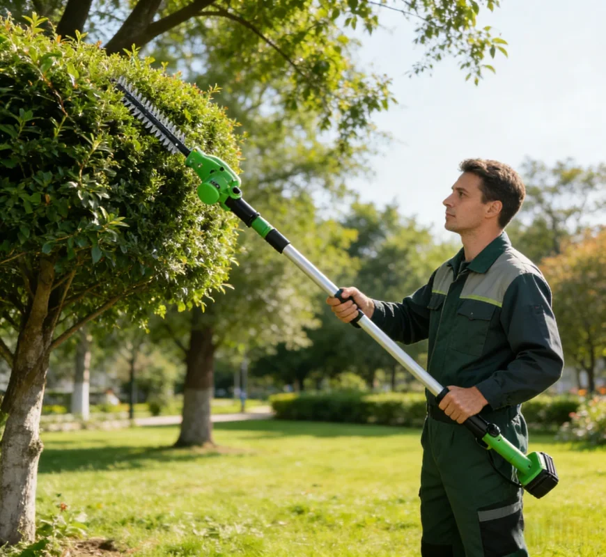 24V Electric Telescopic High Branch Pruning Shears, Lithium Battery Pole Hedge Trimmer for Garden High Altitude Branches