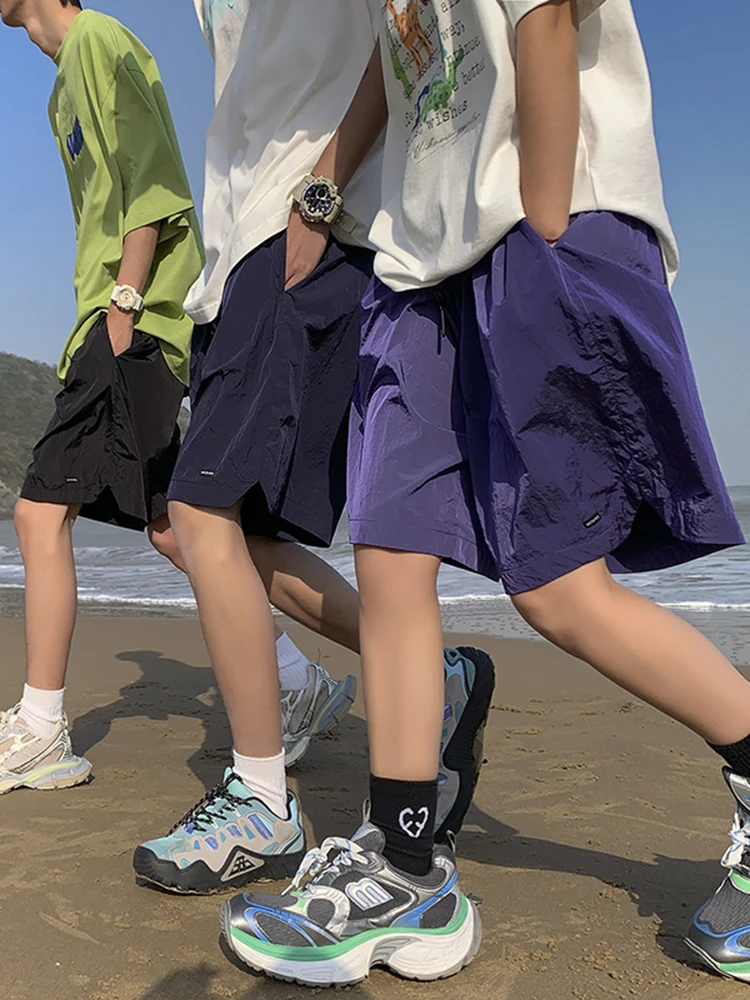 

Dopne Sport orts Men's Summer Qui Dry Water Beachwear Ice Silk Thin American Five-Quarter Casual Breathable orts