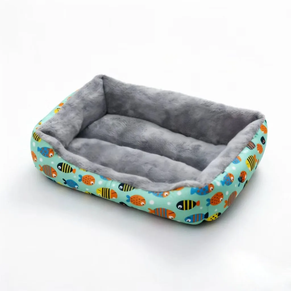 Cama alfombra con peces para gatos y perros – Antideslizante interior