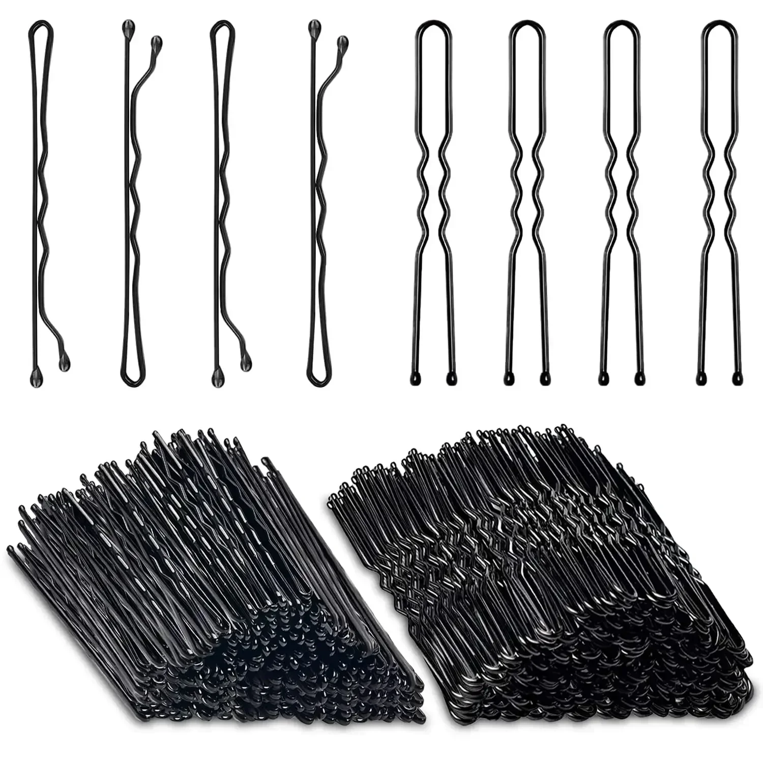 60-240PCS 4/6cm U Shaped Alloy Hairpins Waved Hair Clips Metal Black Bobby Pins Barrettes Bridal Hairstyle Tools Fashion Hairpin