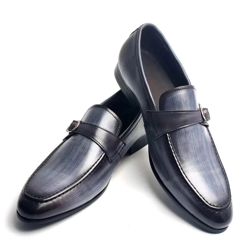 

Deluxe Genuine Leather Casual Shoe for Man Elegant Buckle Loafer Shoes Wedding Party Slip-On Wear Zapatos De Vestir Hombre