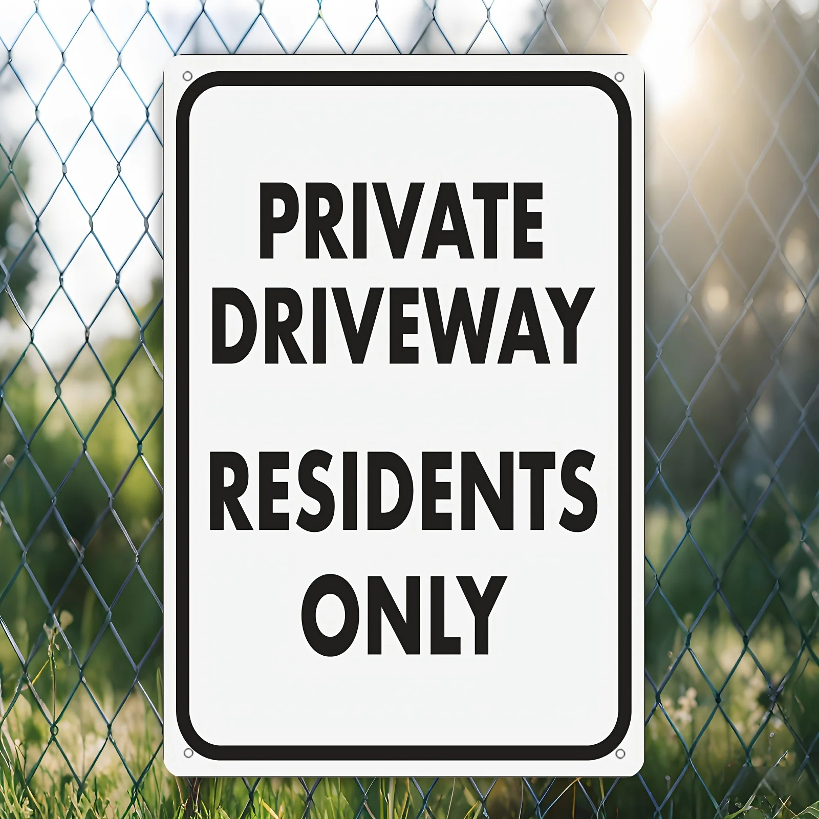 2D Flat - 1pc 2D Flat Private Driveway Residents Only Metal Sign  Outdoor Decor for Home & Garden Metal Wall Art Decor