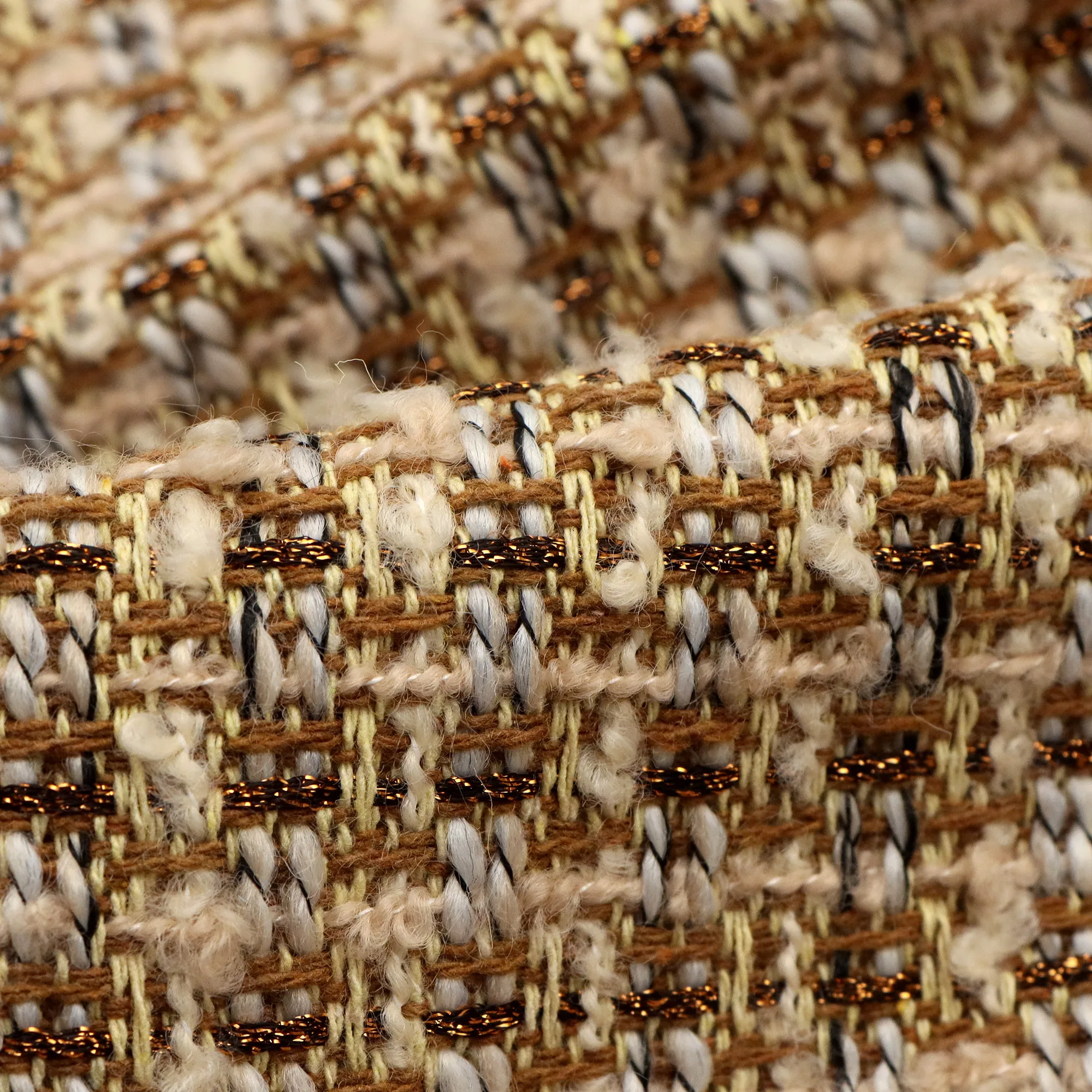 

Pre-cut 1pc 57.08x19.68 Inch Luxury Tweed Fabric With Orange Tinsel 100% Polyester Plaid Precut Fabric Heavy Quality Weave