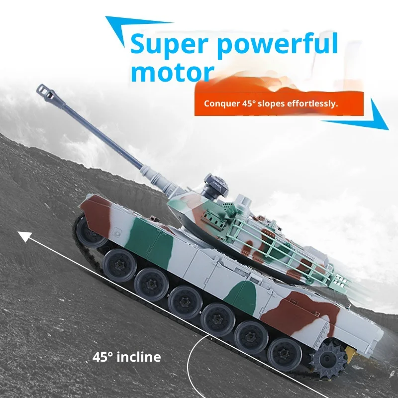 دبابة تعمل بالتحكم عن بعد، محاكاة كبيرة، نموذج عسكري أمريكي M1A2 قادر على إطلاق قذائف لعبة القتال بين الوالدين والطفل