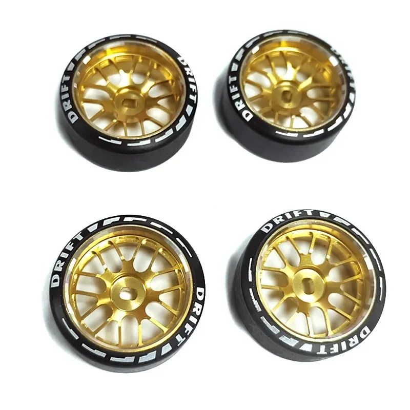 4pcs/set alloy rc wheel rim+ drift tire for 1/28 Wltoys K969 K989 P929 kyosho rally model car upgraded part