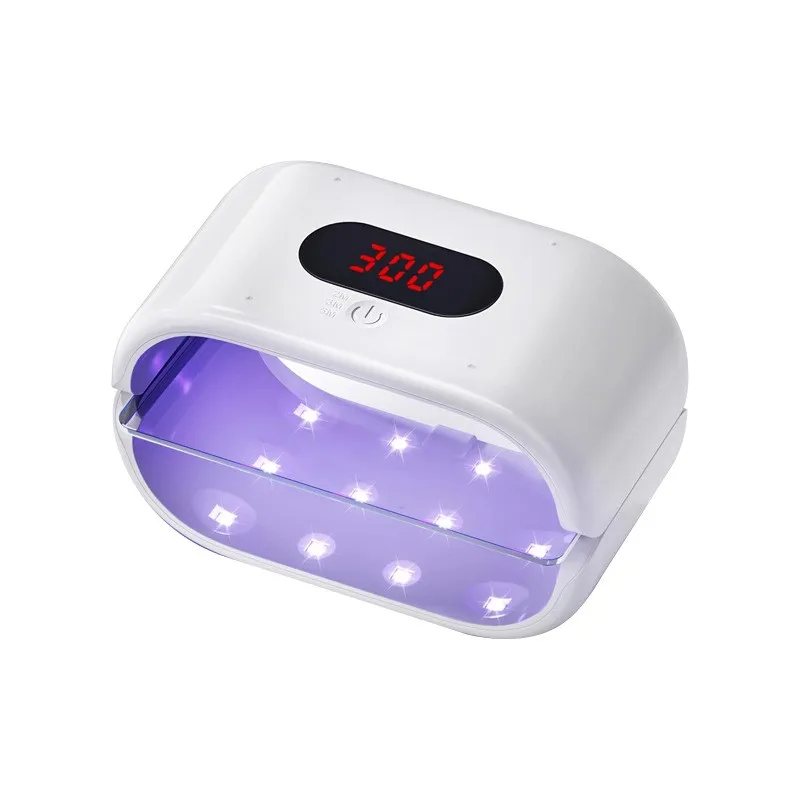 FAST-Dual Light Source Nail Lamp 24 Beads UV Curing Function For Gel Nails, Mobile Screen Compatible-Non-Blackening In 120S Cure