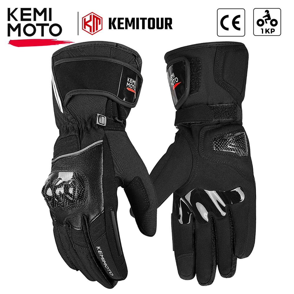 

CE мотоциклетные перчатки зимние водонепроницаемые теплые Moto Guantes противоскользящие перчатки для езды на мотоцикле с сенсорным экраном из углерода