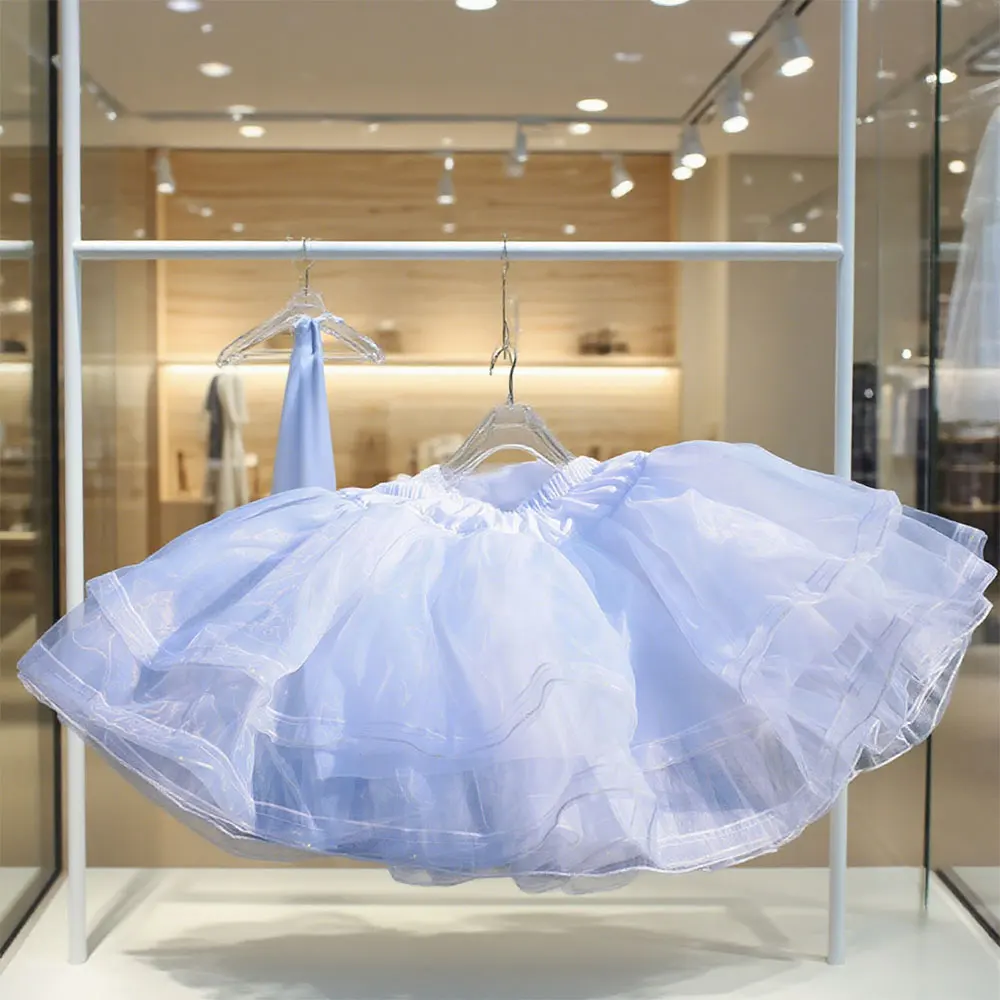 กระโปรงสีขาว, กระโปรงสั้น LED สีขาวสว่าง, กระโปรงเต้นบัลเลต์, กระโปรงเรืองแสงหลายชั้นแบบฟู