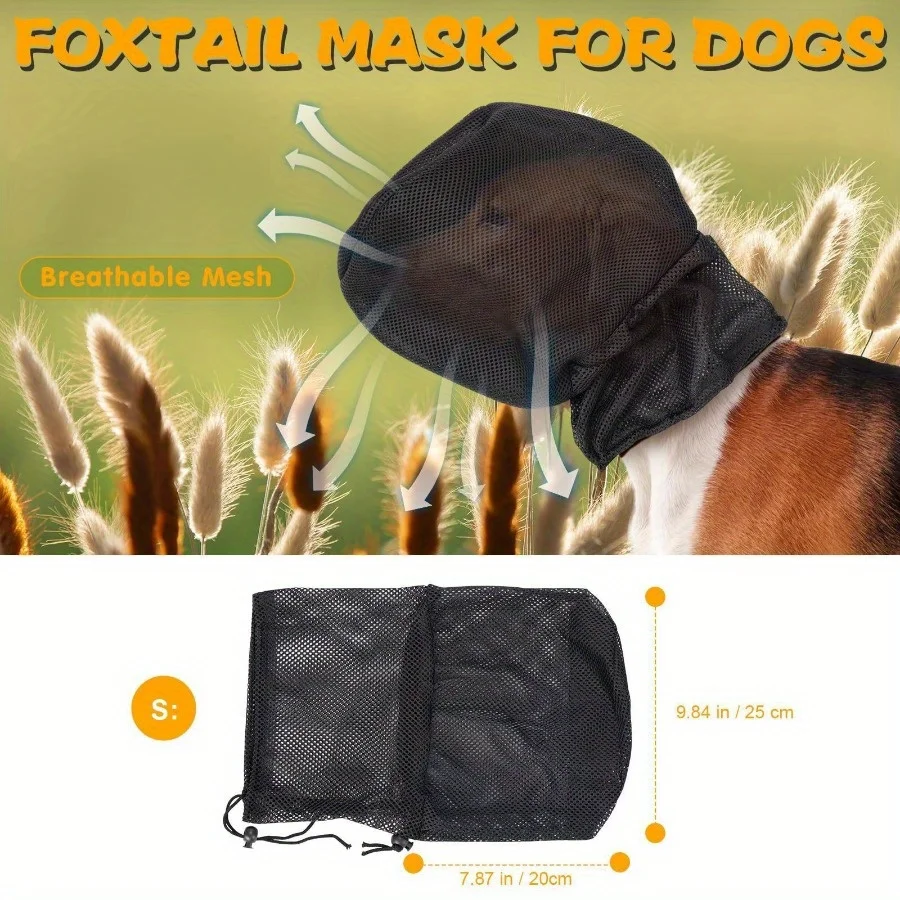 Dog Face Shield Lightweight Mesh Muzzle Cover for Trail Running, Pet Protective Gear for Wildlife Protection Safari Adventure