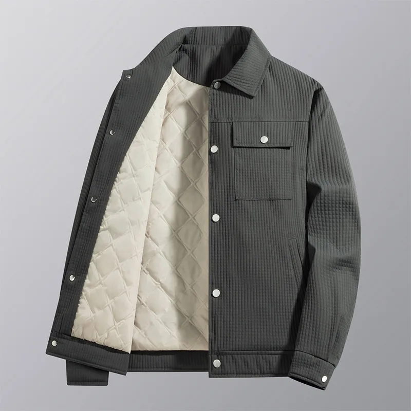 

Куртка-пуховик, мужские пальто, модная хлопковая и толстая ветрозащитная теплая куртка, деловая ветровка с воротником-стойкой