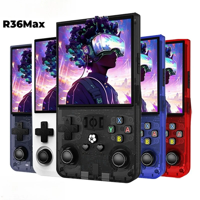 

R36MAX Retro Games Console 4.0 Inch IPS Screen Game Console 64GB Portable Pocket Video Player For Children Gifts