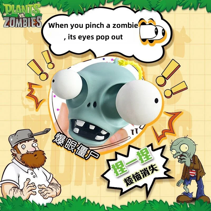 

Plants Vs. Zombies Pinching Zombie Will Make Its Eyes Protrude Cartoon Stress Relieving Toys Slow Rebound Keychain Bag Pendant