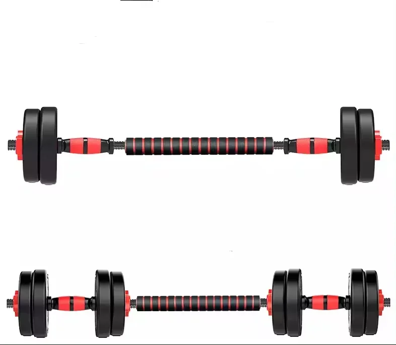 Hot Selling Portable Gym Muscle Weight Cement Dumbbells Barbells Set 10 15 20 30 40 Kg Rubber Coated Cement Dumbbell Set