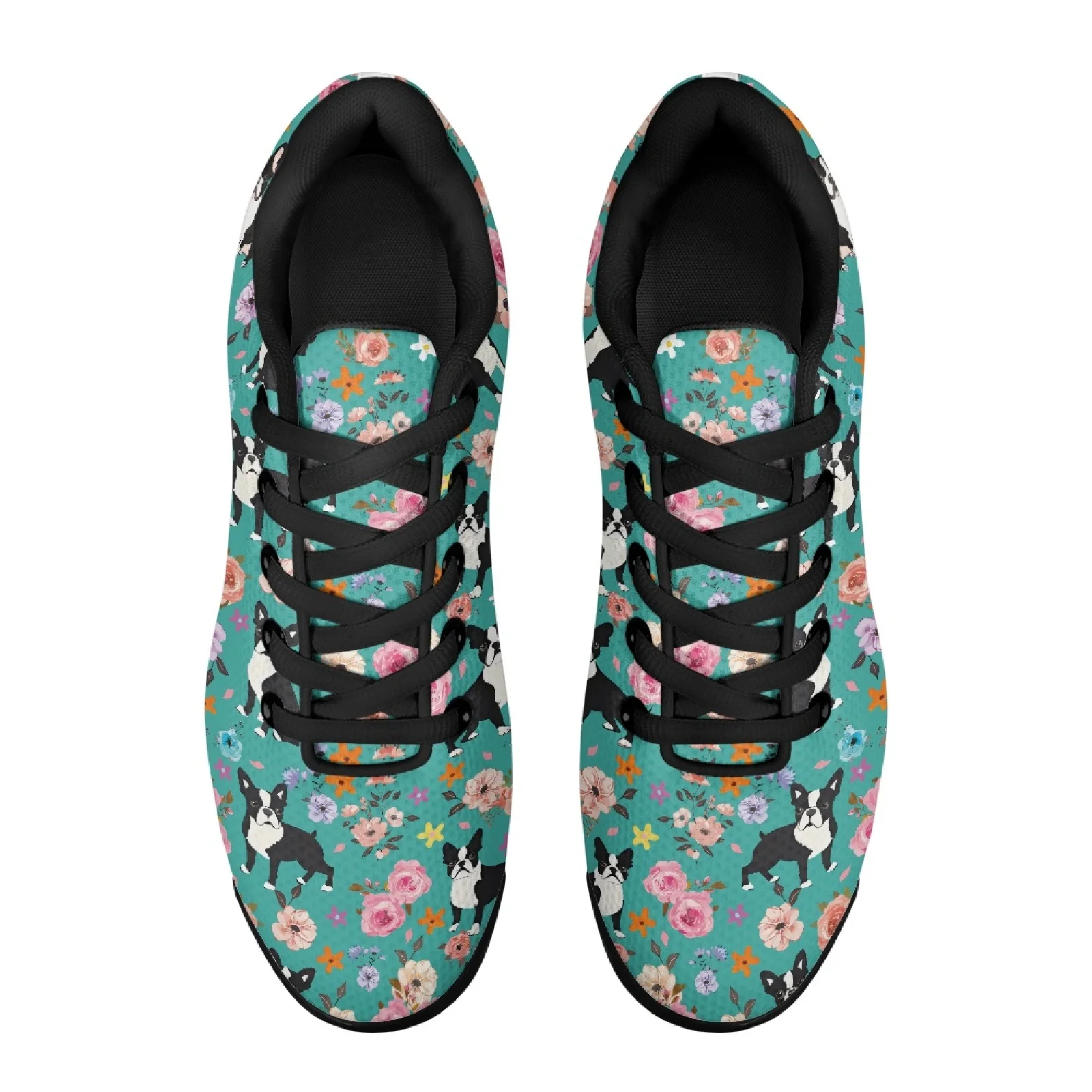 PENSTROLL フローラル ボストン テリア エアークッ - Knit Fabric Lace Up Sneakers のレビューと価格