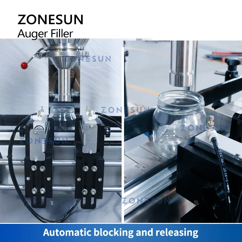 ZONESUN Macchina di rifornimento automatica per polvere a coclea Servomotore Bottiglie Barattoli Farina di latte Peperoncino Cacao Caffè macinato Imballaggio ZS-FM5A