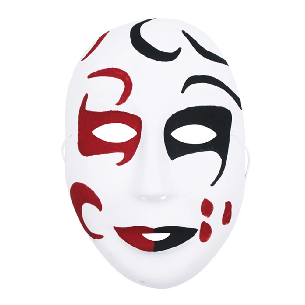 

12Pcs White Full Face Halloween Masks Male DIY Blank Painting Mask Halloween Party Ghost Cosplay Hip-Hop Dance Costume