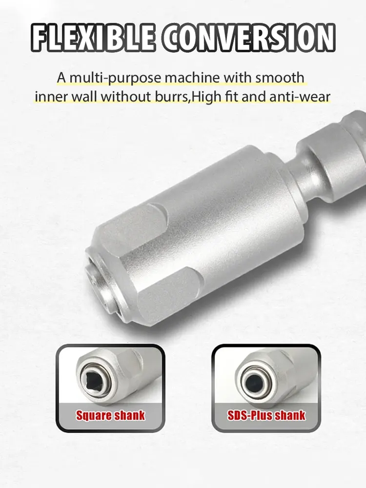 Adapter For Converting Impact Wrench To Electric Hammer 1/2 Conversion Head Connecting Rod Converts To SDS-Plus/Square Interface