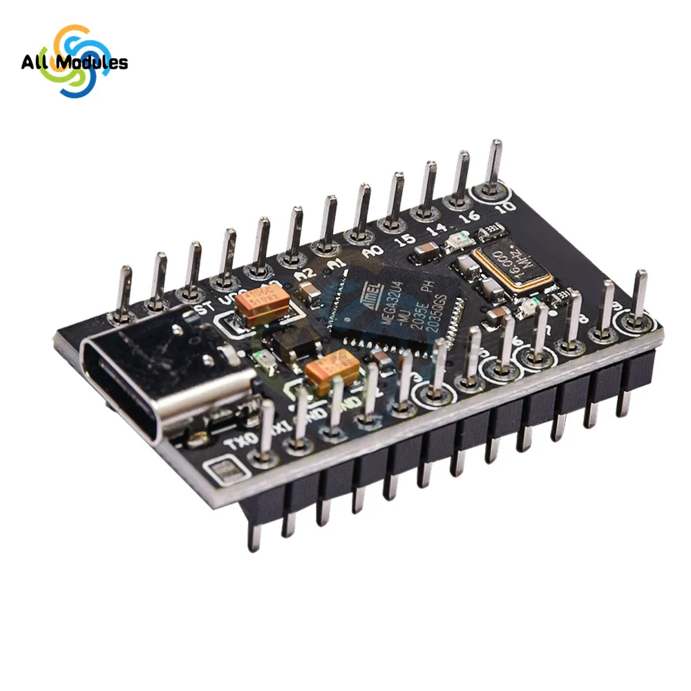 Type-C MINI USB Pro Micro For Arduino ATmega32U4 5V/16MHz  Module With 2 Row Pin Header For Leonardo Usb Interface Board