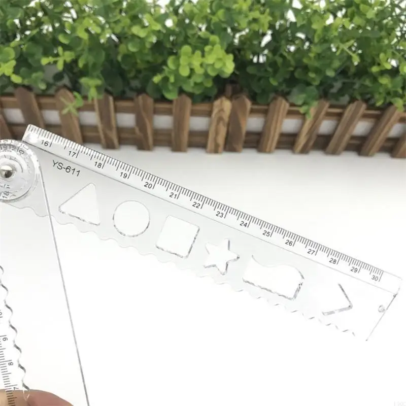 Acrylic Transparent Sliding Paper Cutter Foldable Ruler Precisions Cutting Edgeds For Office School Artwork D5QC