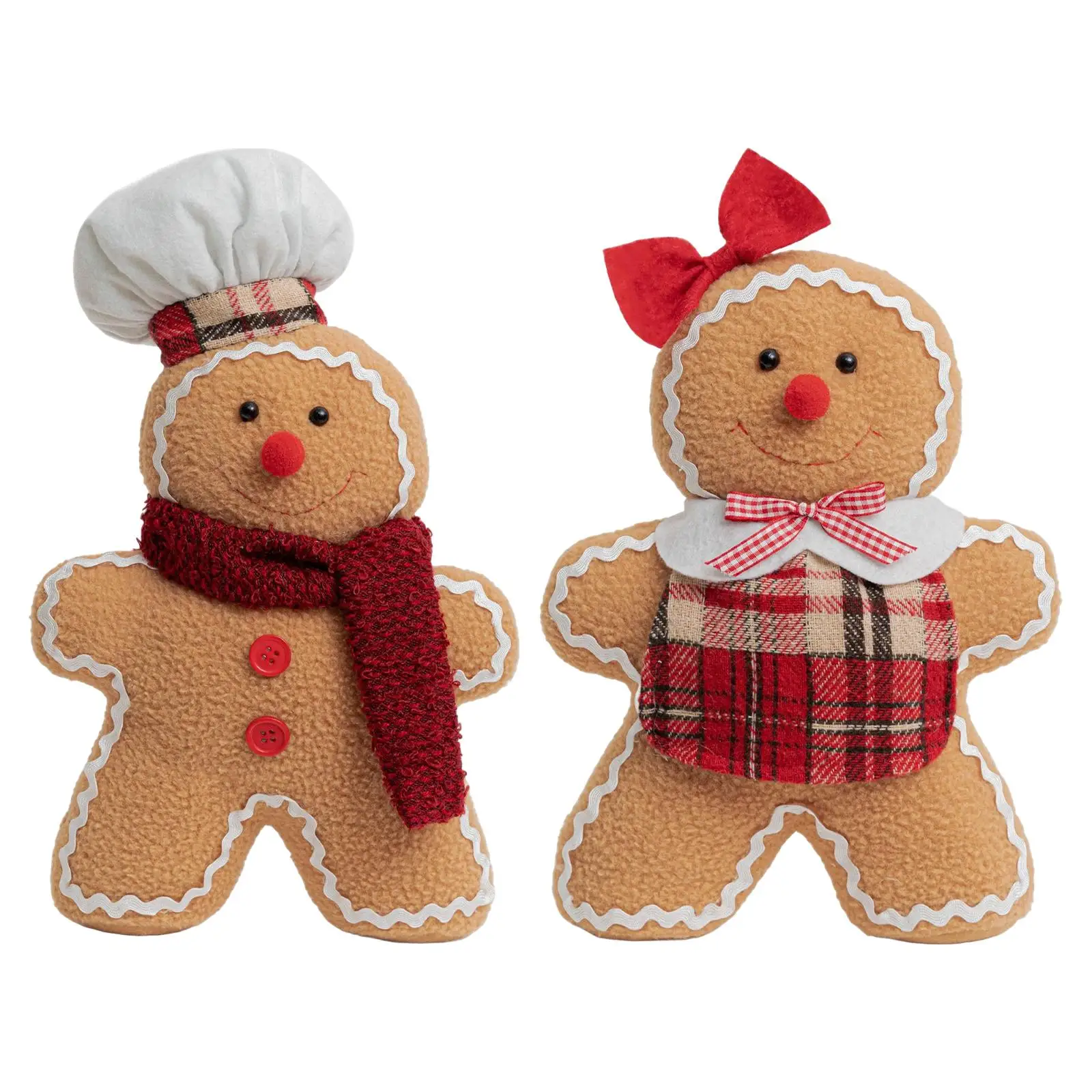 Christmas Gingerbread Doll Gingerbread Plush Toy Cute Decorative Christmas Ornament for Window Holiday Tree Table Decoration