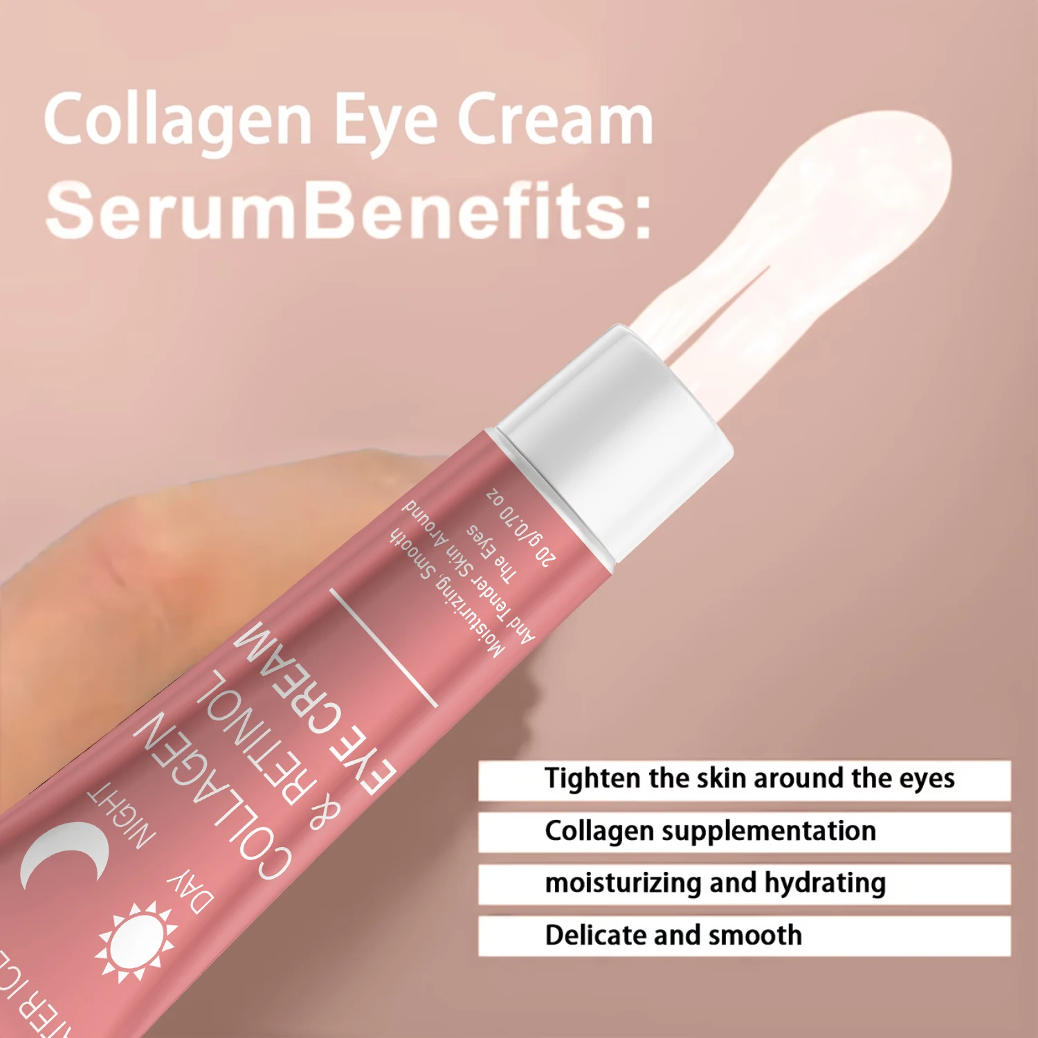 Retinol Eye Cream with Collagen & Hyaluronic Acid – Firming Moisturizer for Smooth Skin 20g