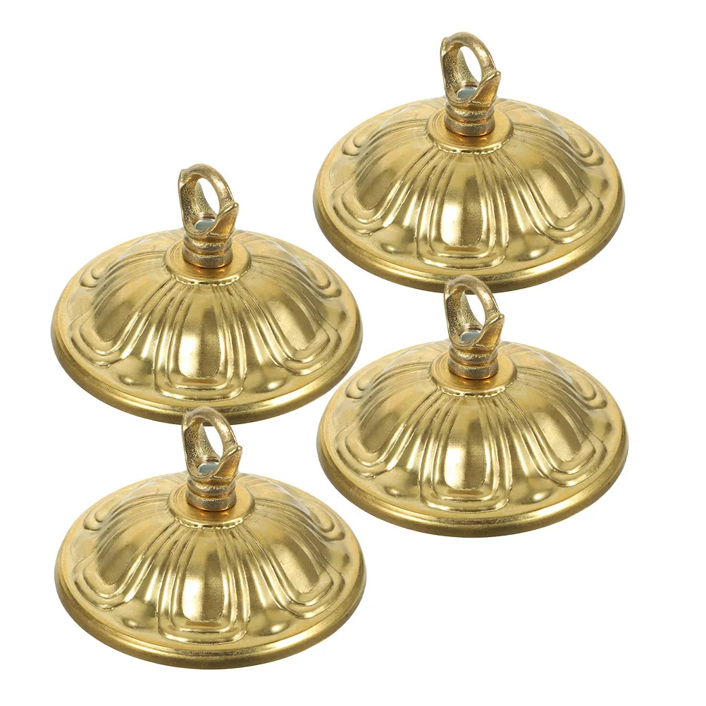 4Pcs Copper Ceiling Cover Plate Chandelier Canopy Pendant Light Mounting Bracket Retro Industrial Style for Living Room Cafe