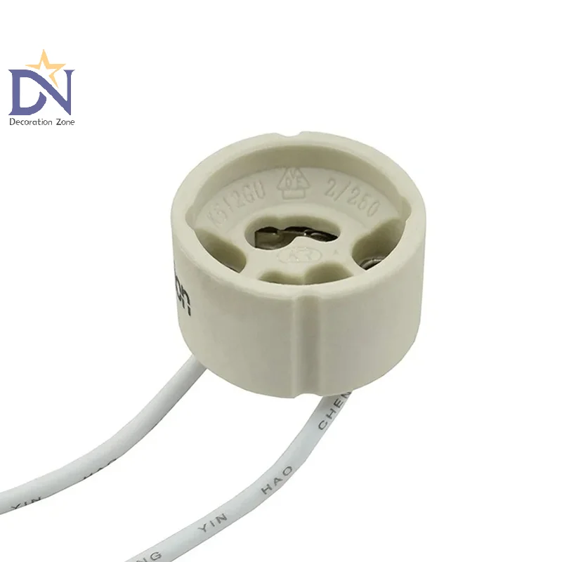 5pcs/Lot GU10 Lamp Base Ceramic Light Holder Socket Connector Adapter Wire For LED Bulb Stand Chandelier Halogen Leds Accessory