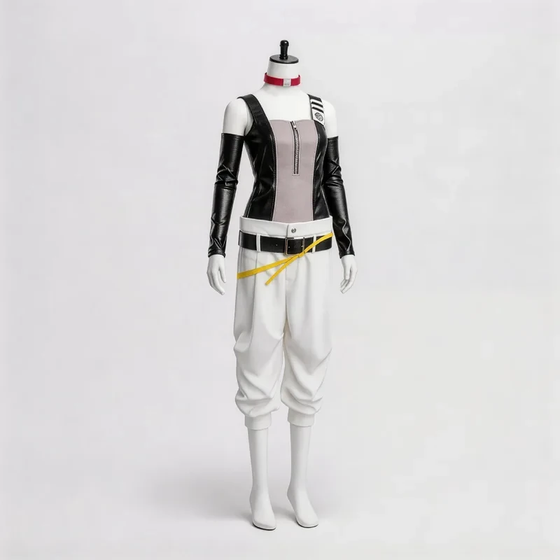 

Euro 7 Cos GACHIAKUTA Semiu Grier Cosplay Costume Fitted Leather Black Jacket Pants Belt Full Set of Props Comic Con Outfit 【【【2