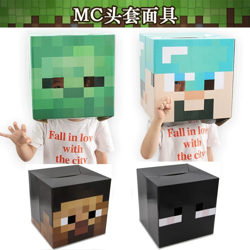 2025 My World Headset MC Game Minecraft Steve Creeper Mask Hat Diamond Steve Ender Zombie Cos Accessories Toys for Girls Boys