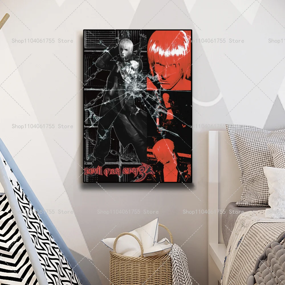1 قطعة لعبة D-Devil M-May Cry-S المشارك ذاتية اللصق الفن ورق مقاوم للماء ملصق مقهى بار غرفة جدار ديكور #6