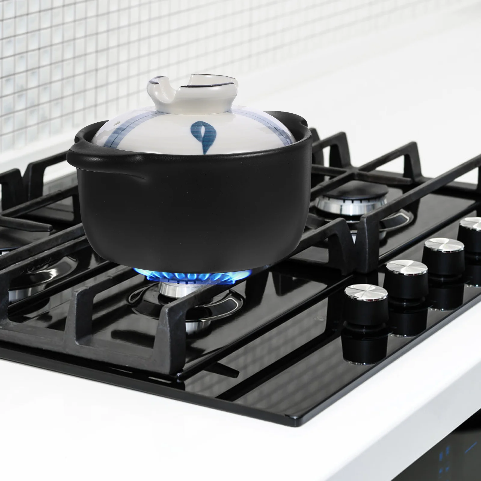 

Ceramic Cooking Pot Heat Resistant Casserole Clay Pot with Lid for Soup Rice Kitchen Cooker Casserole Dish