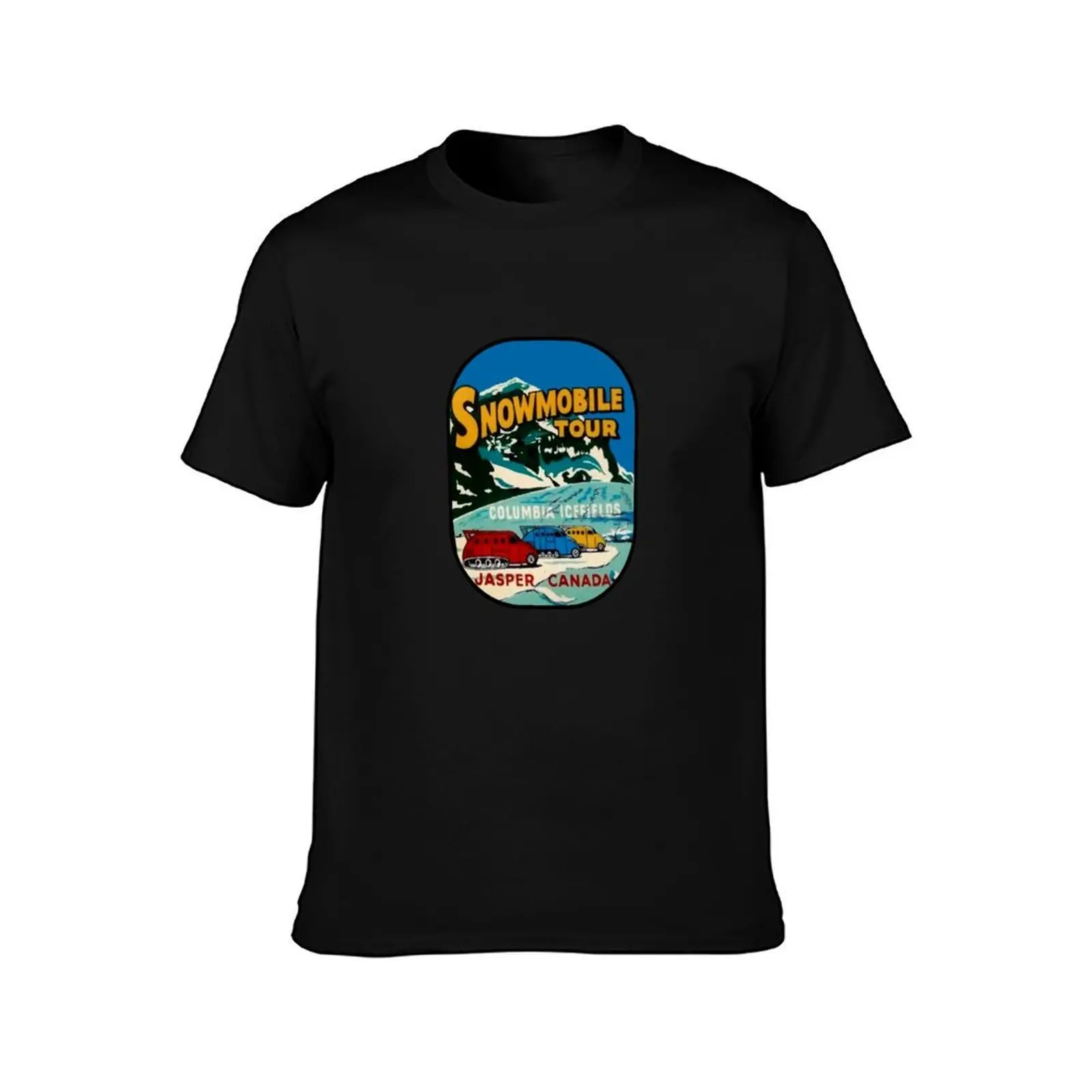 Jasper Snowmobile National Park Vintage Decal T-Shirt, Summer Casual Cotton Tee, Oversized Streetwear Tops, Unisex Men Women
