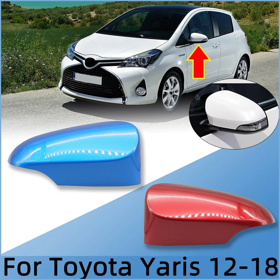 External Door Rearview Mirror Shell Cover Housing Wing Side Mirror Cap For Toyota Yaris 2012 2013 2014 2015 2016 2017 2018 2019