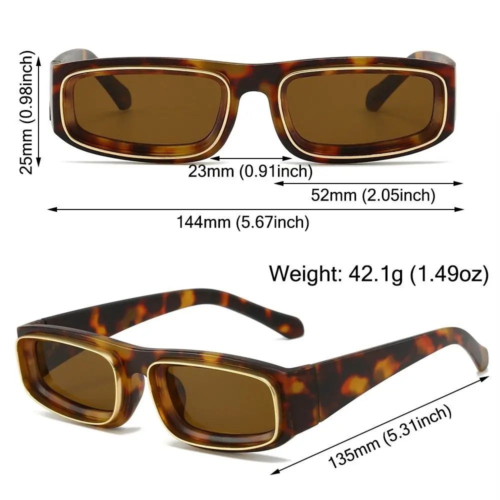 Y2K Punk Eyewear for Women & Men Small Sunglasses Retro Colorful Leopard Shades UV400 Sun Glasses Fashion Streetwear Accessory