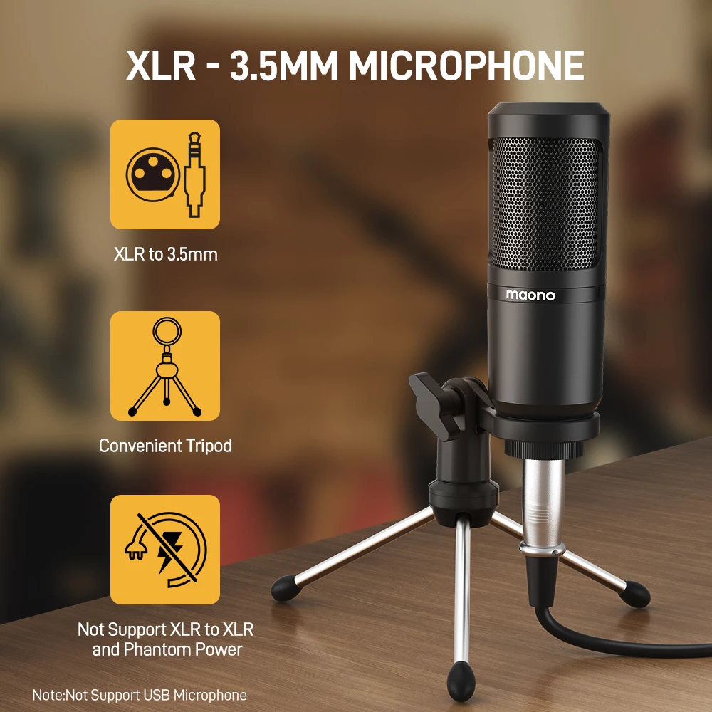 Maono AM200 S1コンデンサーマイクセット maono AM200-S1 Sound Card Microphone Set MaonoCaster Audio
