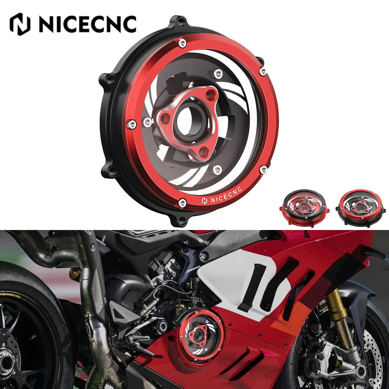 

NICECNC Engine Clear Clutch Cover For Ducati Panigale 959 1199 1299 R/S 955 V2 20-24 1299 Panigale/S 15-17 1199 Panigale S R