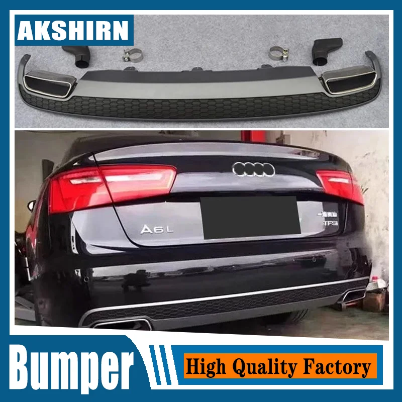 Automotive Parts S6 Style Rear Bumper Lip For 2012-2015 Audi A6 C7 Upgrade S6 Rear Bumper Diffuser