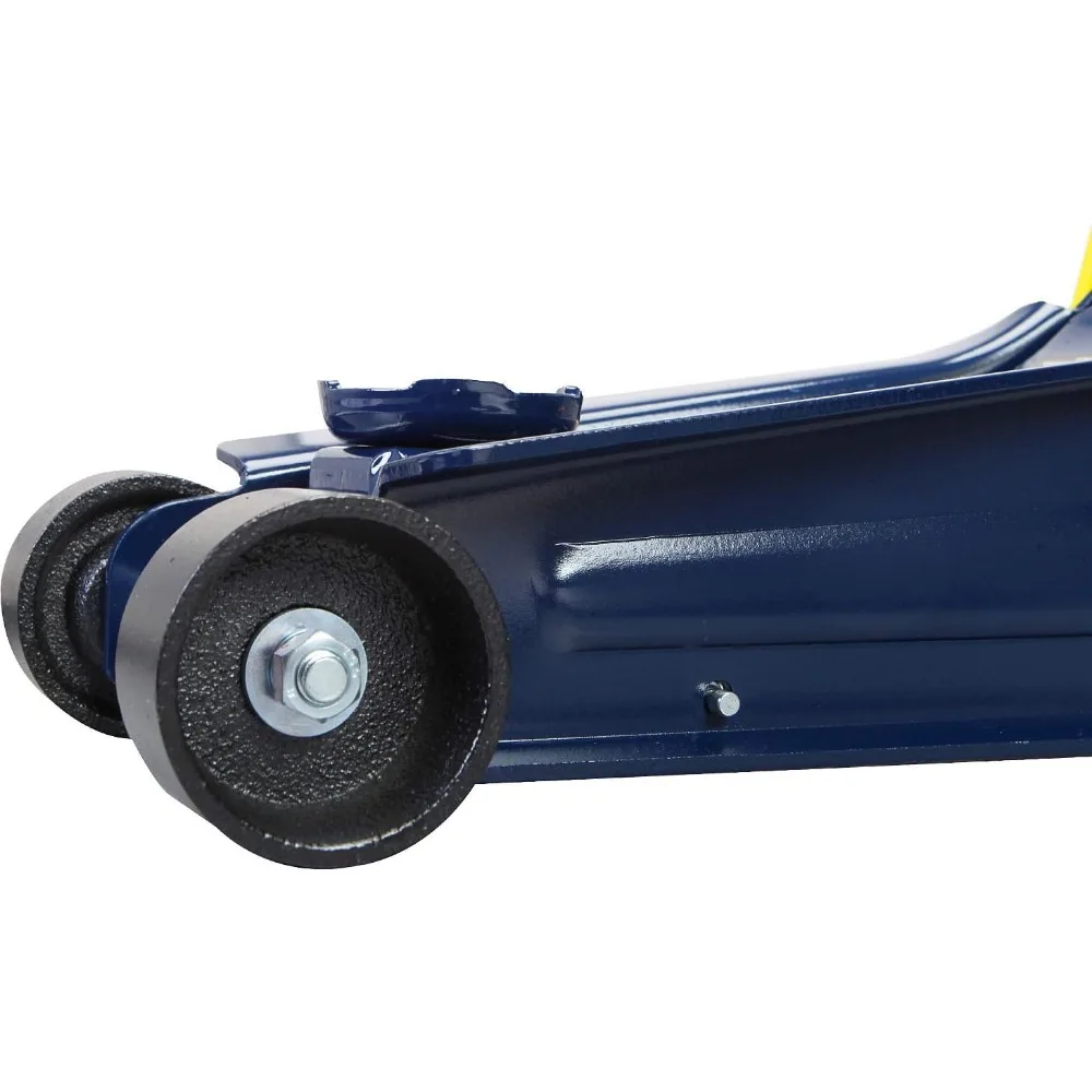 2.5トン油圧式ロープロファイルフロアジャッキ、クイックリフトポンプ付き、5000ポンド容量、ブルー