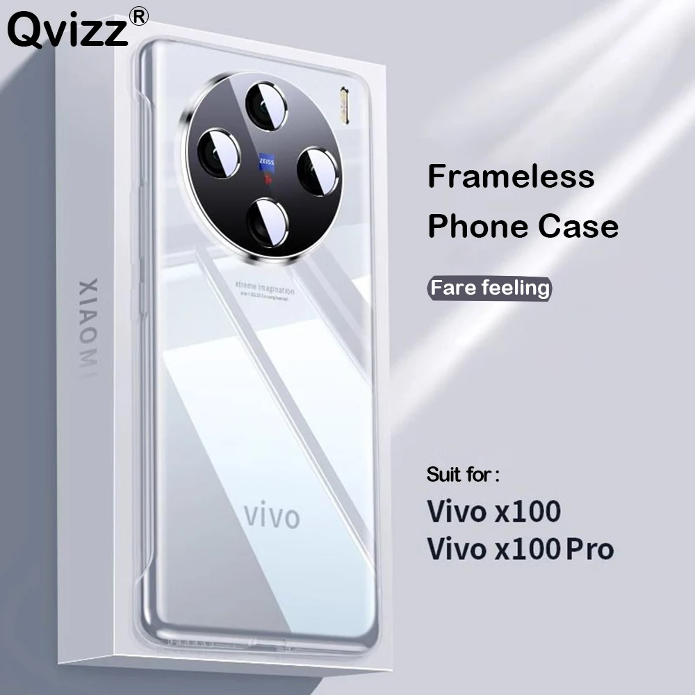 for vivo X100 Pro Case Frameless Clear Ultra Thin Hard PC Shockproof Bare Feel Transparent Phone Cover vivoX100Pro V2324A V2309A