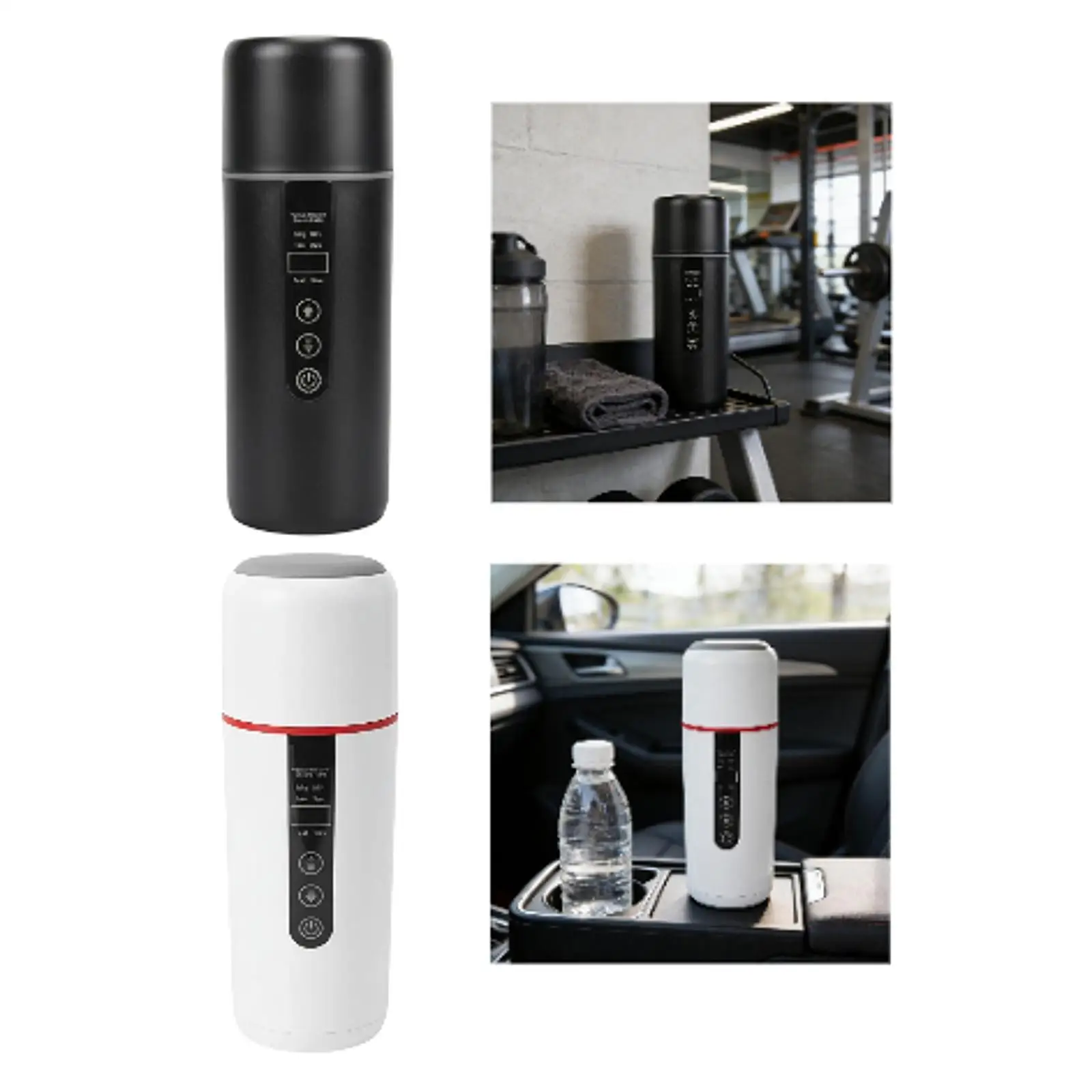 Car Heating Cup Electric Kettle 12V 24V Leakproof Portable Temperature