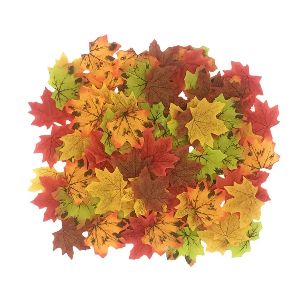 Artificial Maple Leaves Silk Fake Autumn Leaves Diy Handmade Leaf Fall Wedding Decoration Thanksgiving Christmas