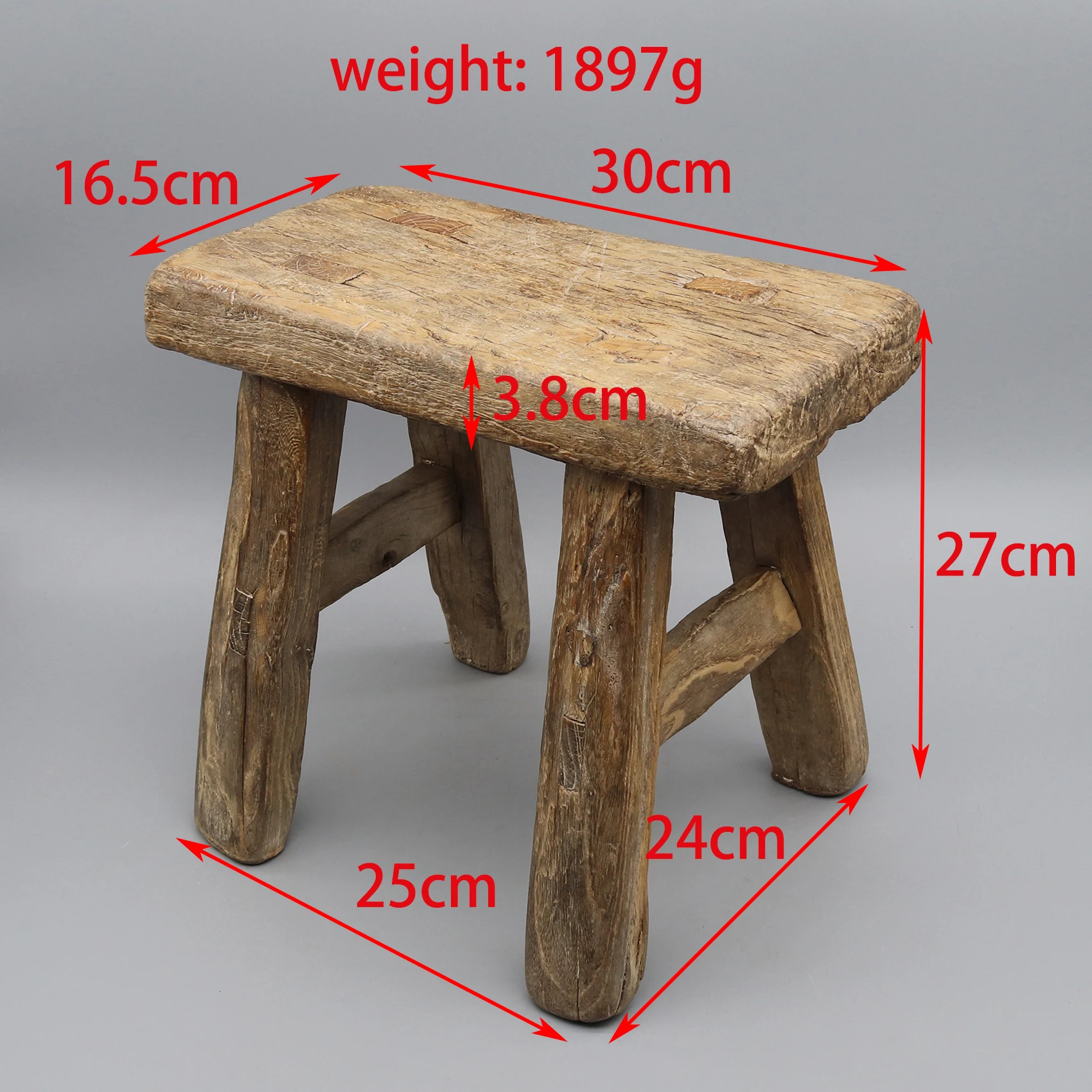 Old Chinese Kitchen Stool, Kids Chair, Small Table