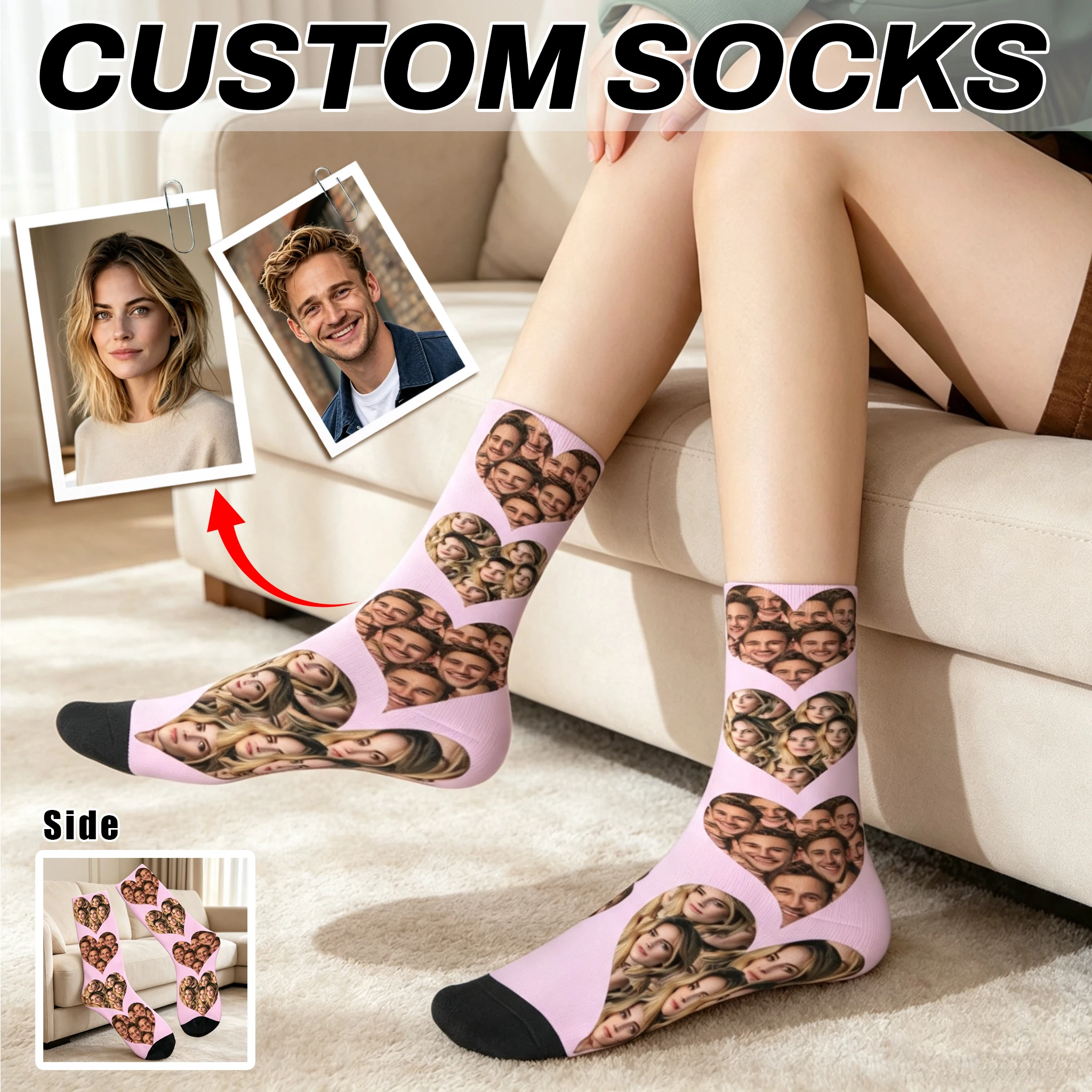 Customized face-shaped socks  DIY Unisex customized socks Personalized picture socks Photo socks Customized socks as gifts