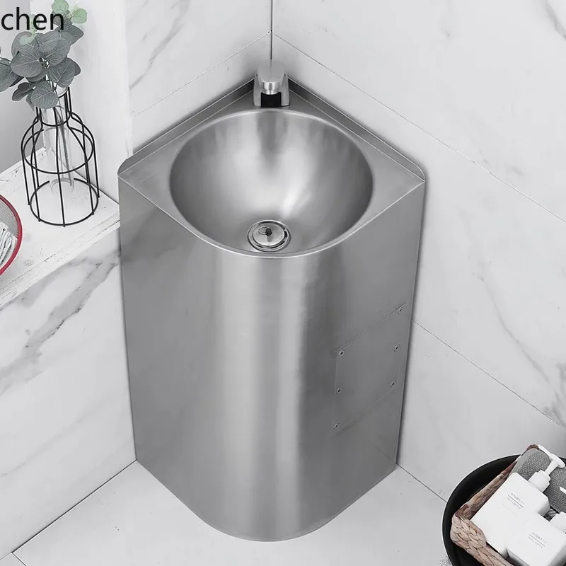 ZMLstainless steel triangular basin floor-to-ceiling corner basin triangular column wash basin
