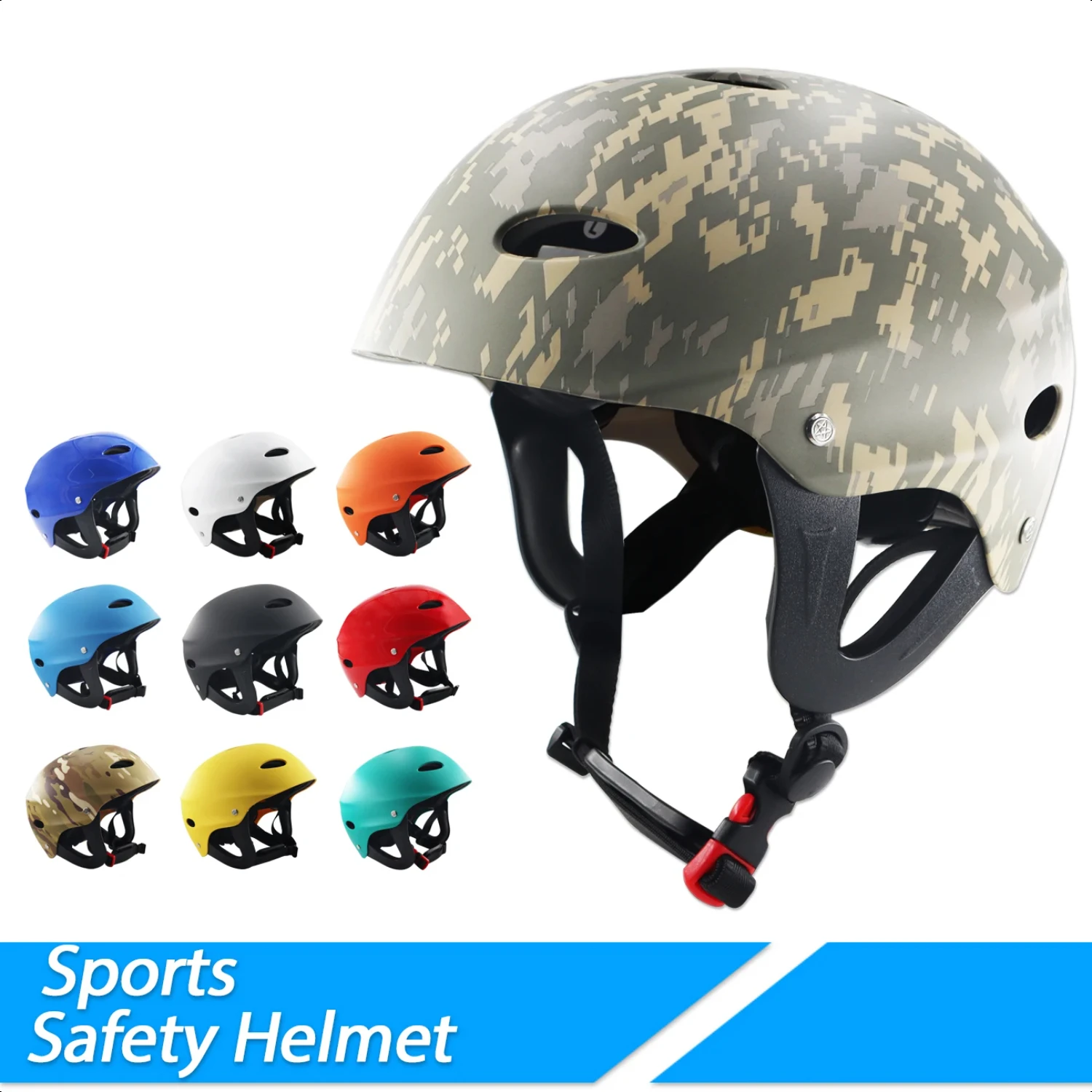 

Adjustable Water SportsSafety Helmet Kayaking Water Skiing Canoeing 15 Colors Protect Your While