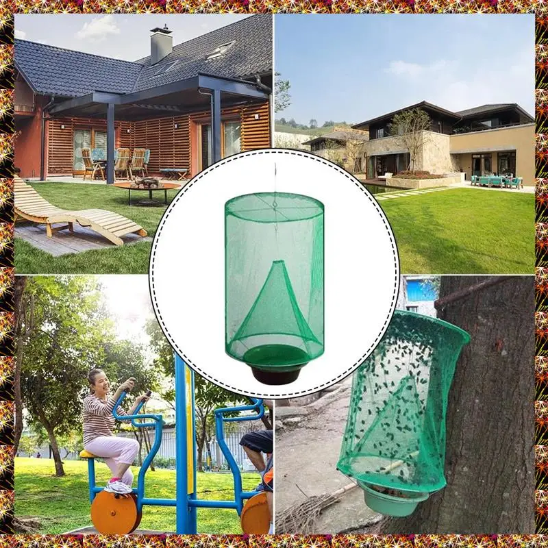 

BTCL 8PCS Ranch Fly Traps - Reusable Fly Traps With Bait-Tray Outdoor Indoor Hanging, Stable Horse Fly Catcher Cage