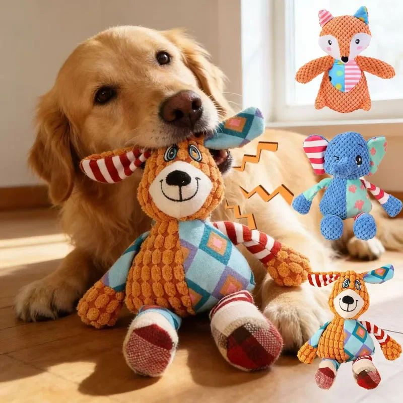 Juguete peluche interactivo con sonido para perros y gatos, dental y resistente